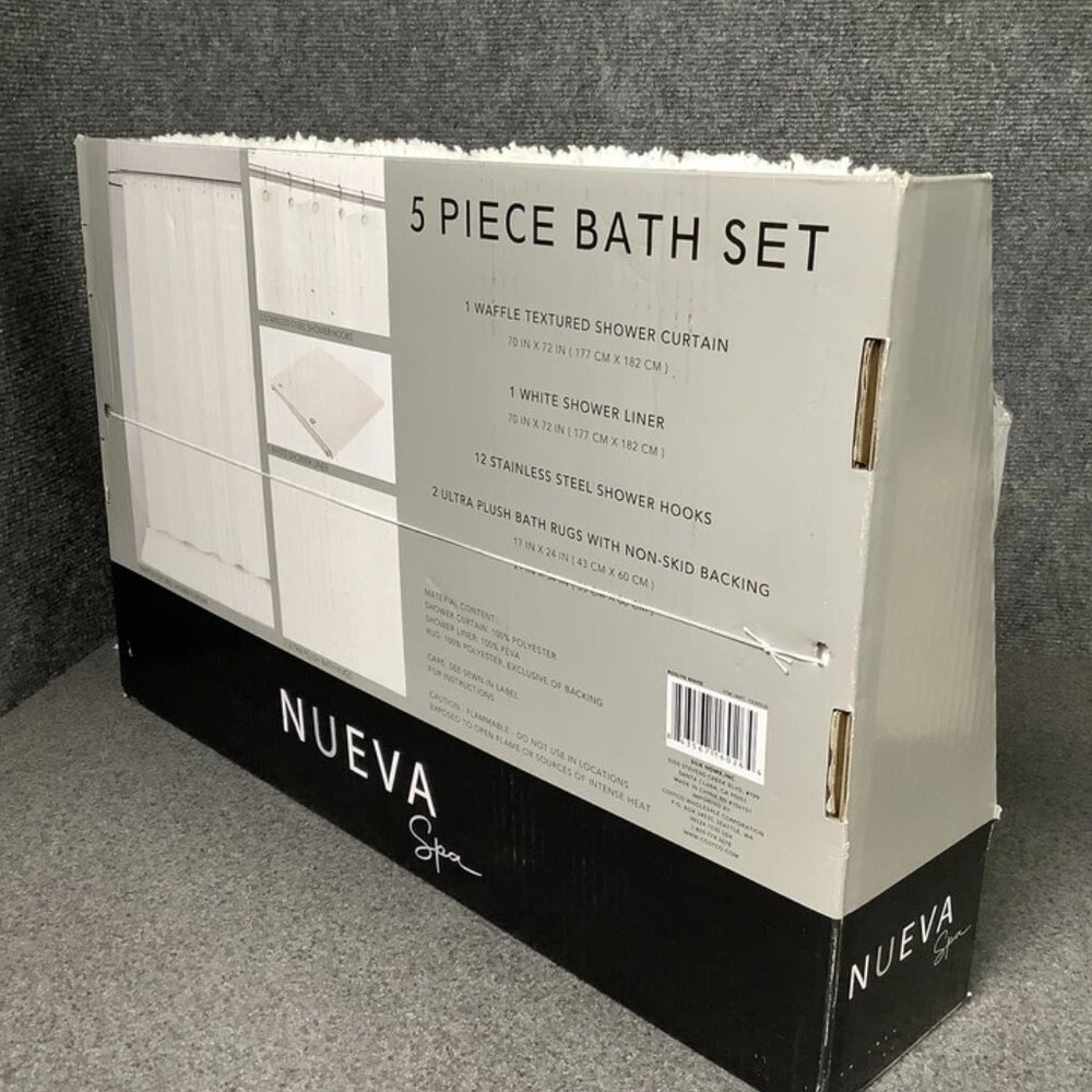 Nueva Spa 5 piece bath set, White, NWT - Picture 2 of 3